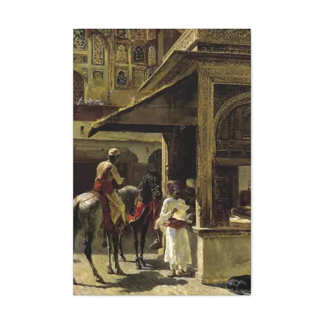 Edwin Lord Weeks (1849-1903) Hindu Merchants - Canvas Wall Art - The Sticker Space