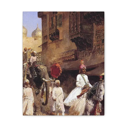 Edwin Lord Weeks (1849-1903) Indian Prince And Parade Cermony - Canvas Wall Art 11″ x 14″ 1.25" - The Sticker Space