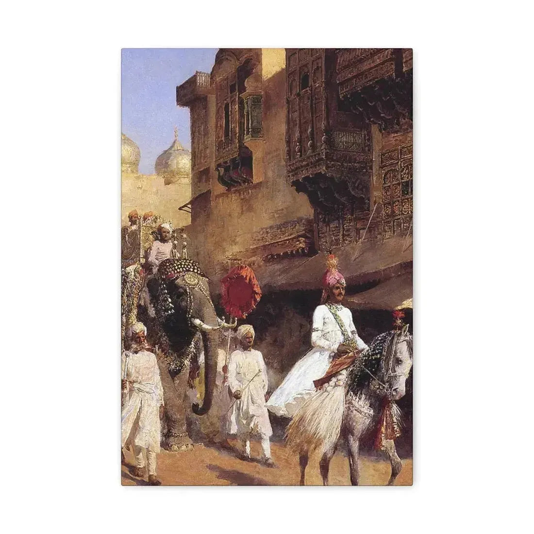 Edwin Lord Weeks (1849-1903) Indian Prince And Parade Cermony - Canvas Wall Art 12" x 18" 1.25" - The Sticker Space