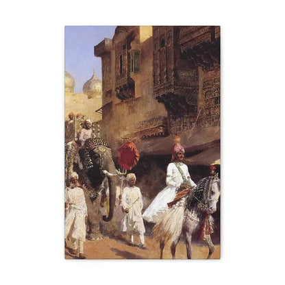 Edwin Lord Weeks (1849-1903) Indian Prince And Parade Cermony - Canvas Wall Art 12" x 18" 1.25" - The Sticker Space