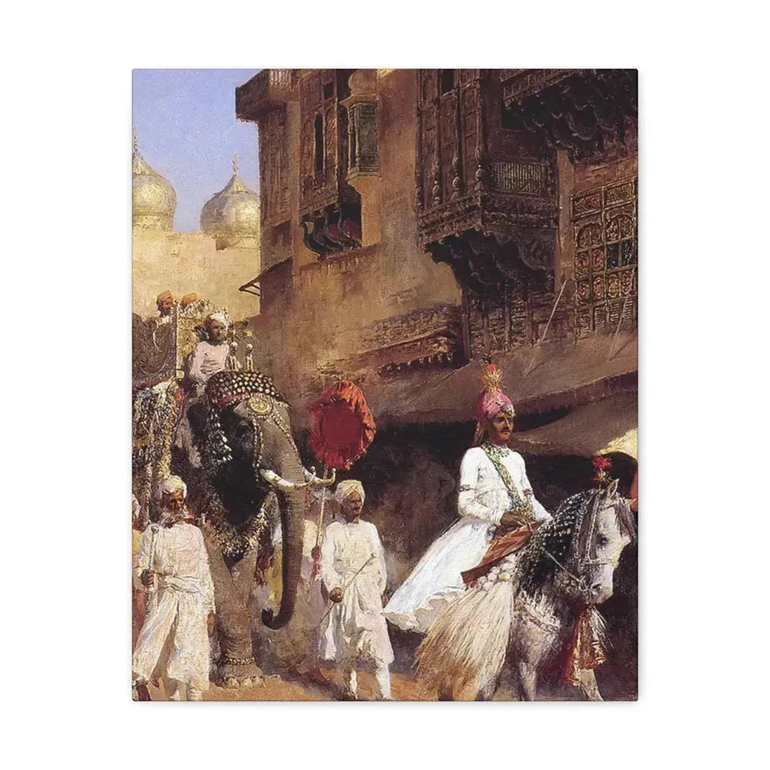Edwin Lord Weeks (1849-1903) Indian Prince And Parade Cermony - Canvas Wall Art 16″ x 20″ 1.25" - The Sticker Space