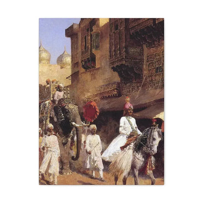Edwin Lord Weeks (1849-1903) Indian Prince And Parade Cermony - Canvas Wall Art 18″ x 24″ 1.25" - The Sticker Space
