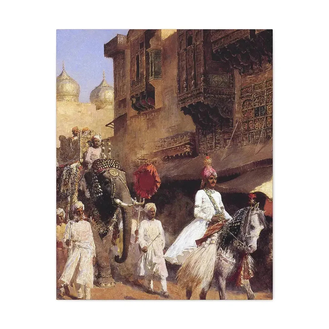 Edwin Lord Weeks (1849-1903) Indian Prince And Parade Cermony - Canvas Wall Art 24″ x 30″ 1.25" - The Sticker Space