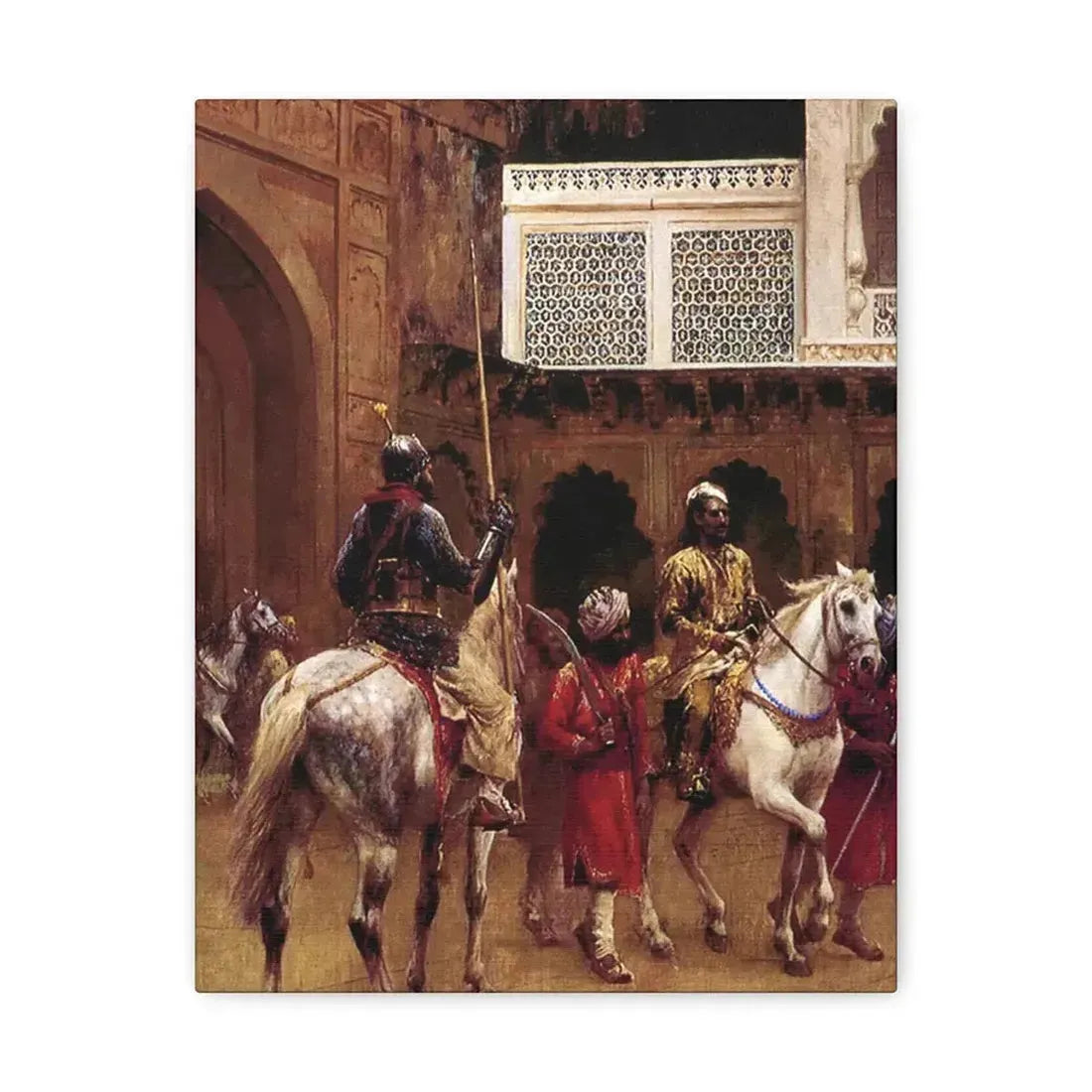 Edwin Lord Weeks (1849-1903) Indian Prince, Palace Of Agra - Canvas Wall Art 11″ x 14″ 1.25" - The Sticker Space
