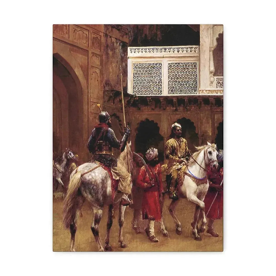 Edwin Lord Weeks (1849-1903) Indian Prince, Palace Of Agra - Canvas Wall Art 12″ x 16″ 1.25" - The Sticker Space
