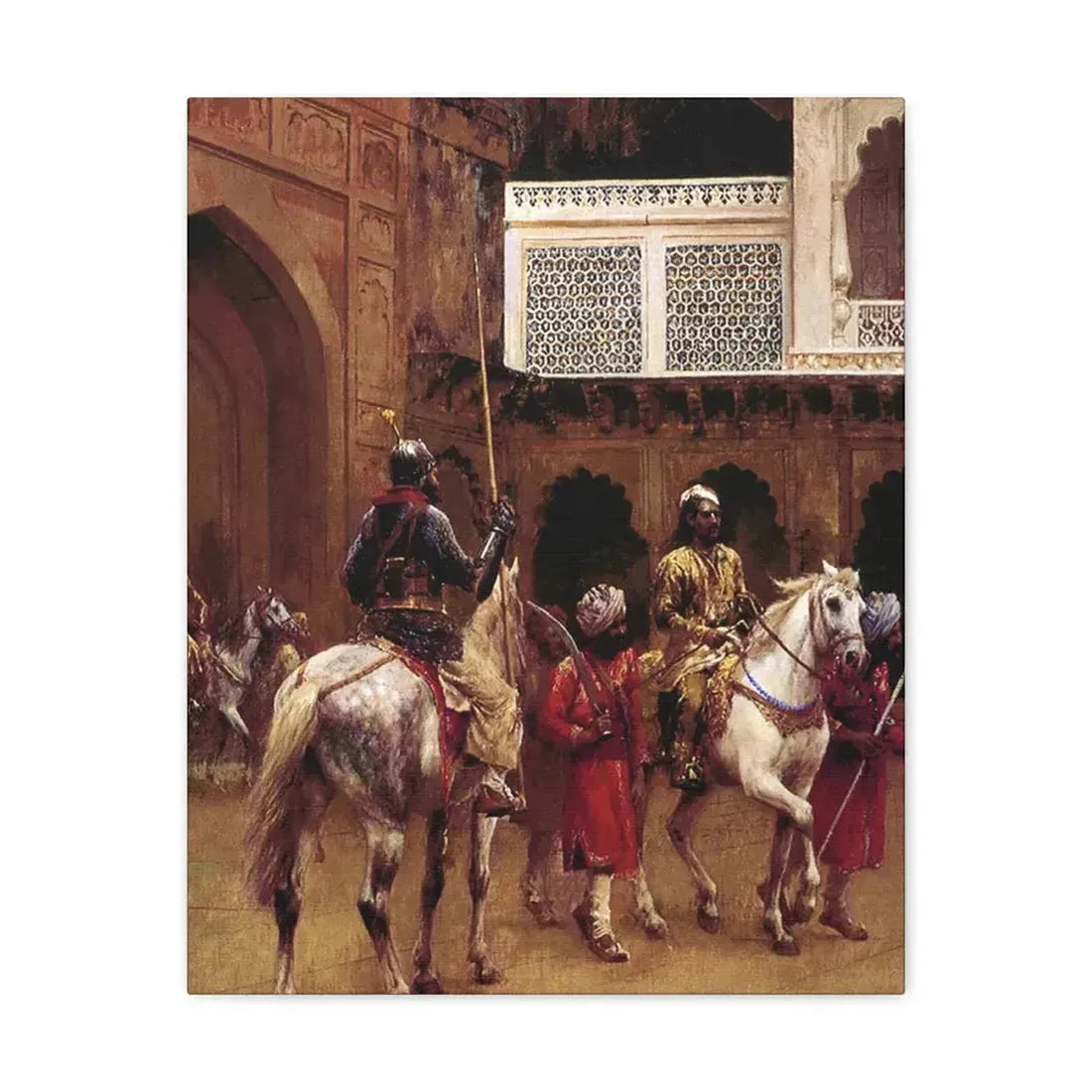 Edwin Lord Weeks (1849-1903) Indian Prince, Palace Of Agra - Canvas Wall Art 16″ x 20″ 1.25" - The Sticker Space