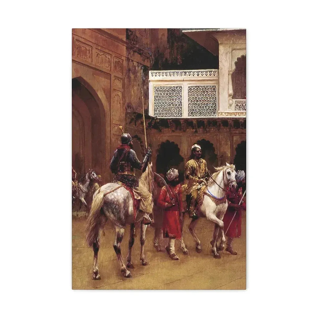 Edwin Lord Weeks (1849-1903) Indian Prince, Palace Of Agra - Canvas Wall Art 16″ x 24″ 1.25" - The Sticker Space
