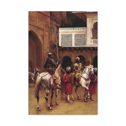 Edwin Lord Weeks (1849-1903) Indian Prince, Palace Of Agra - Canvas Wall Art 16″ x 24″ 1.25" - The Sticker Space