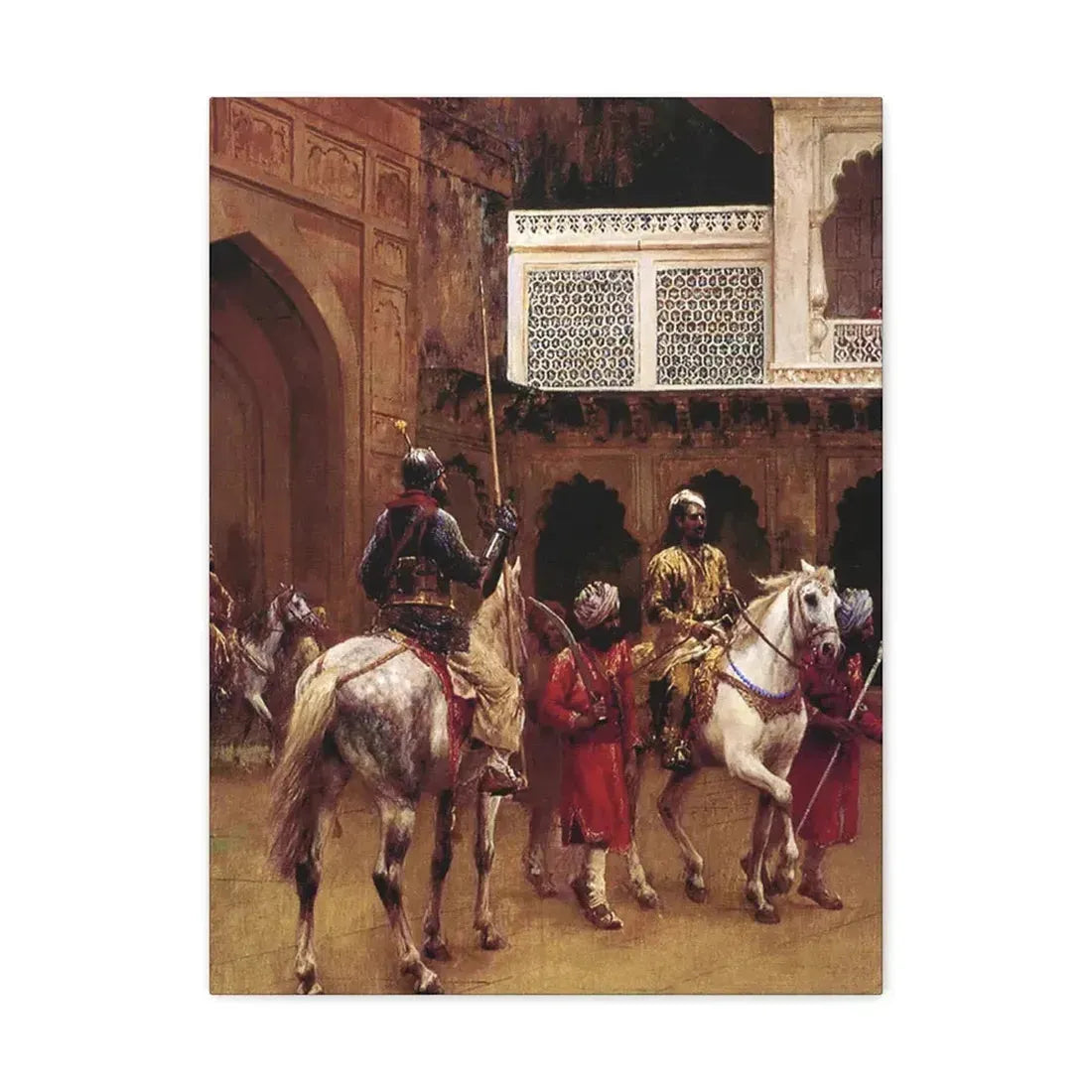 Edwin Lord Weeks (1849-1903) Indian Prince, Palace Of Agra - Canvas Wall Art 18″ x 24″ 1.25" - The Sticker Space