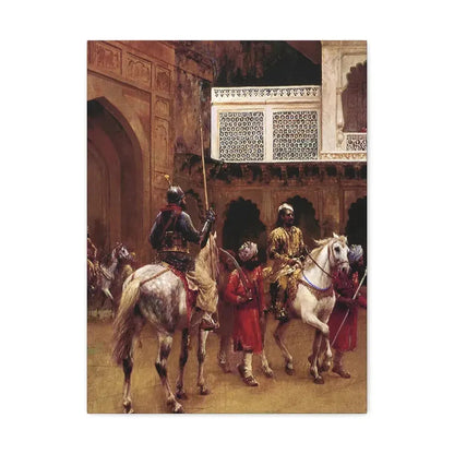 Edwin Lord Weeks (1849-1903) Indian Prince, Palace Of Agra - Canvas Wall Art 18″ x 24″ 1.25" - The Sticker Space