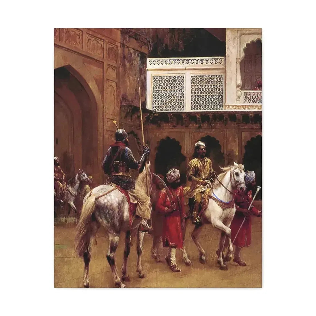 Edwin Lord Weeks (1849-1903) Indian Prince, Palace Of Agra - Canvas Wall Art - The Sticker Space