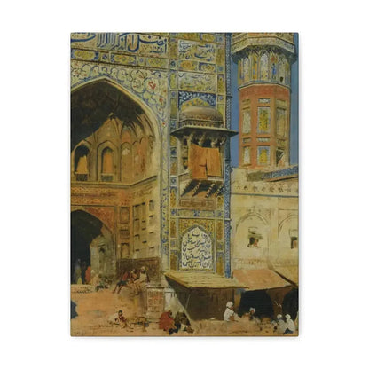 Edwin Lord Weeks (1849-1903) Jumma Musjed Lahore India - Canvas Wall Art 12″ x 16″ 1.25" - The Sticker Space