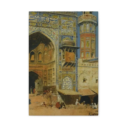 Edwin Lord Weeks (1849-1903) Jumma Musjed Lahore India - Canvas Wall Art 12" x 18" 1.25" - The Sticker Space