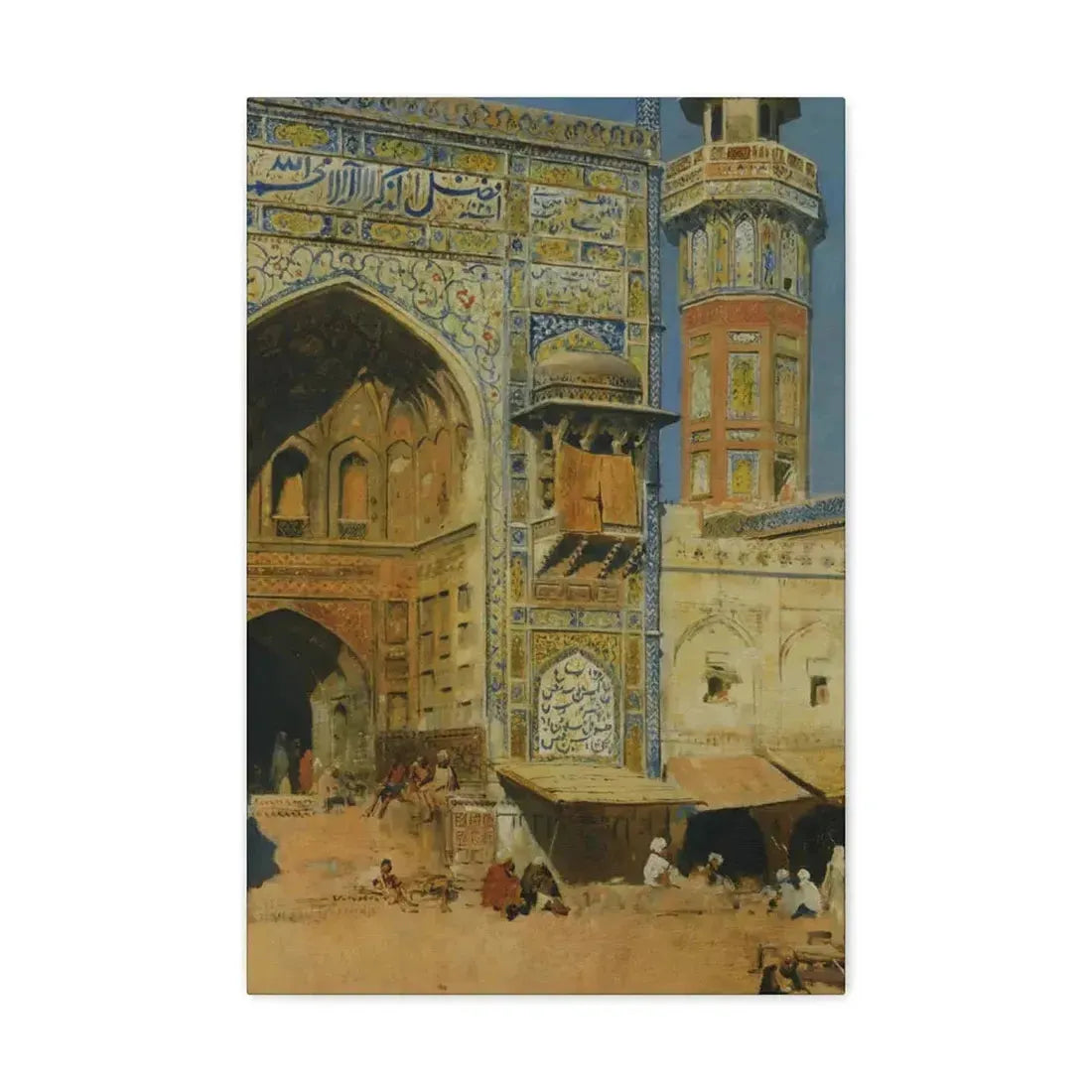 Edwin Lord Weeks (1849-1903) Jumma Musjed Lahore India - Canvas Wall Art 16″ x 24″ 1.25" - The Sticker Space