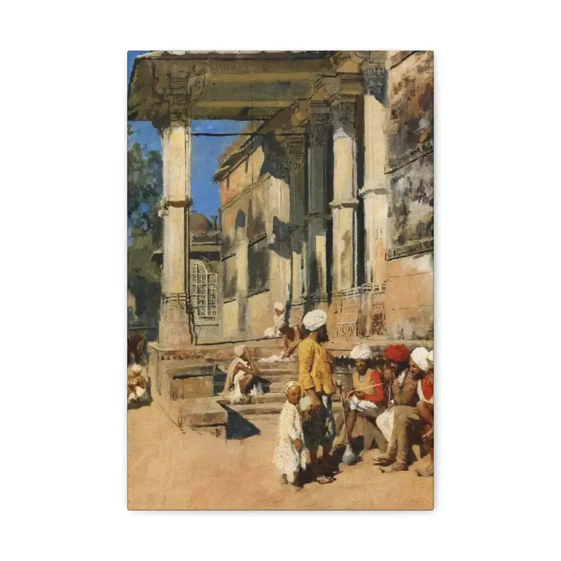 Edwin Lord Weeks (1849-1903) Portico of a Mosque, Ahmedabad - Canvas Wall Art 12" x 18" 1.25" - The Sticker Space