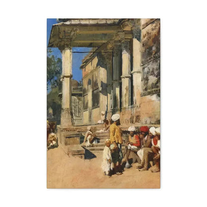 Edwin Lord Weeks (1849-1903) Portico of a Mosque, Ahmedabad - Canvas Wall Art 16″ x 24″ 1.25" - The Sticker Space