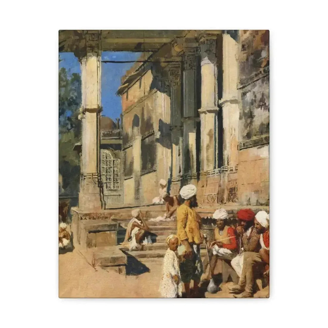 Edwin Lord Weeks (1849-1903) Portico of a Mosque, Ahmedabad - Canvas Wall Art - The Sticker Space