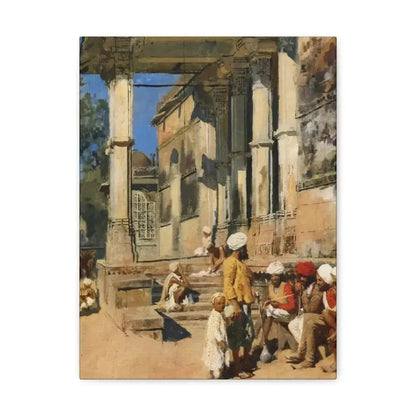 Edwin Lord Weeks (1849-1903) Portico of a Mosque, Ahmedabad - Canvas Wall Art - The Sticker Space
