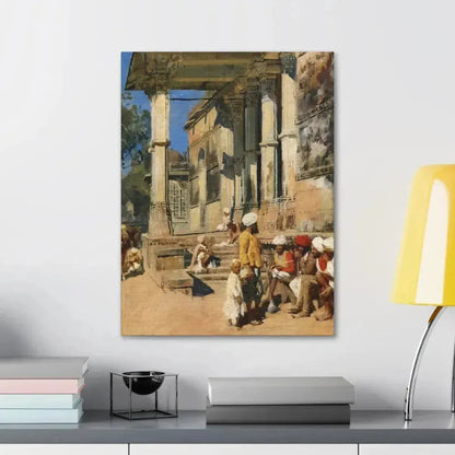 Edwin Lord Weeks (1849-1903) Portico of a Mosque, Ahmedabad - Canvas Wall Art - The Sticker Space