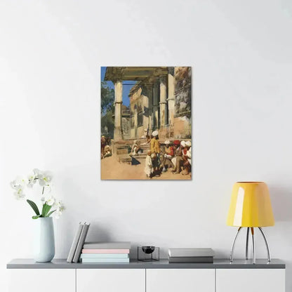 Edwin Lord Weeks (1849-1903) Portico of a Mosque, Ahmedabad - Canvas Wall Art - The Sticker Space