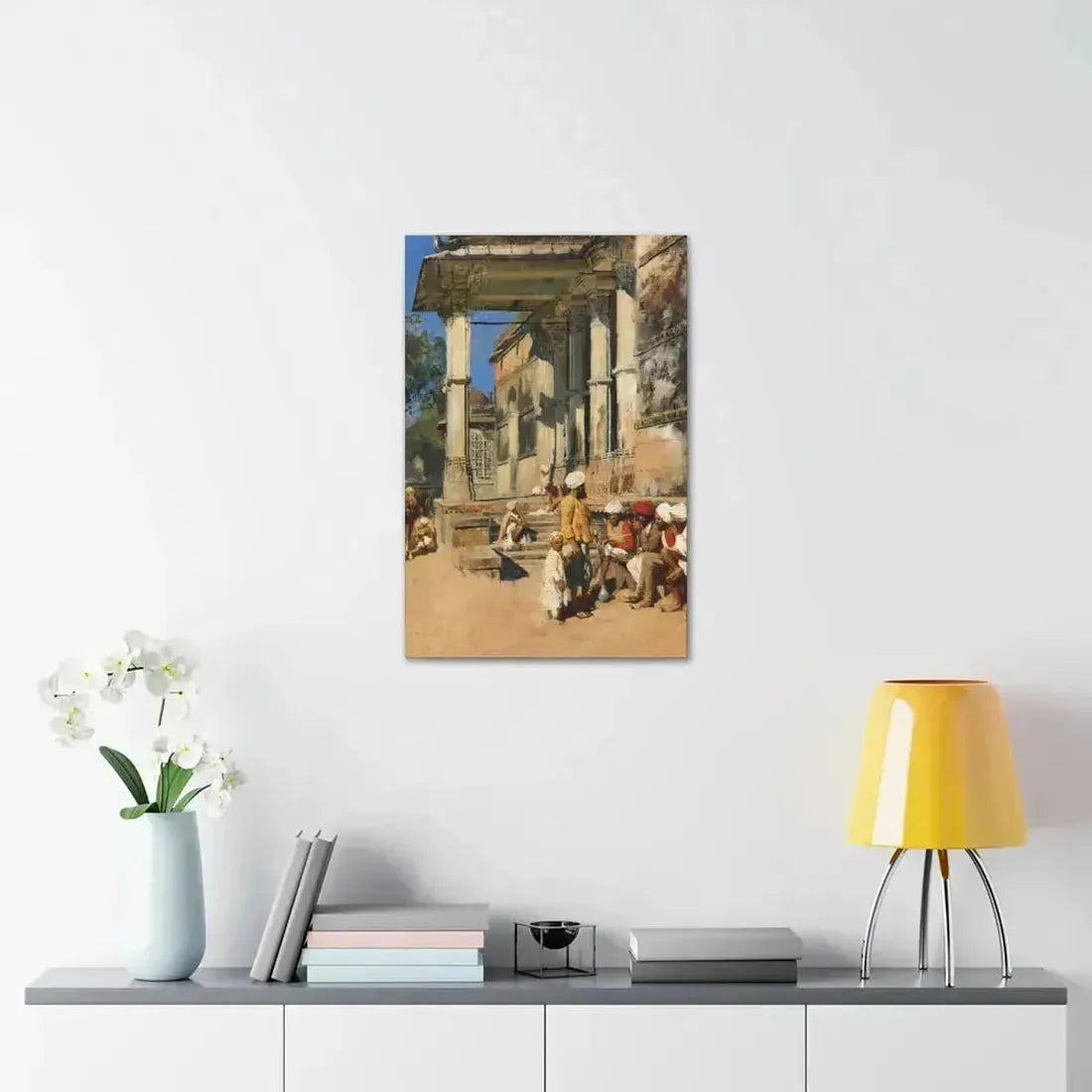 Edwin Lord Weeks (1849-1903) Portico of a Mosque, Ahmedabad - Canvas Wall Art - The Sticker Space