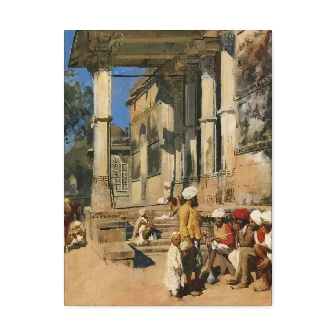 Edwin Lord Weeks (1849-1903) Portico of a Mosque, Ahmedabad - Canvas Wall Art - The Sticker Space