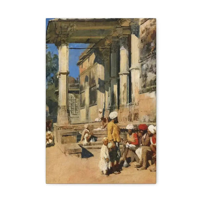 Edwin Lord Weeks (1849-1903) Portico of a Mosque, Ahmedabad - Canvas Wall Art - The Sticker Space