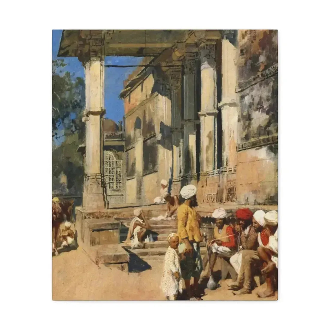 Edwin Lord Weeks (1849-1903) Portico of a Mosque, Ahmedabad - Canvas Wall Art - The Sticker Space