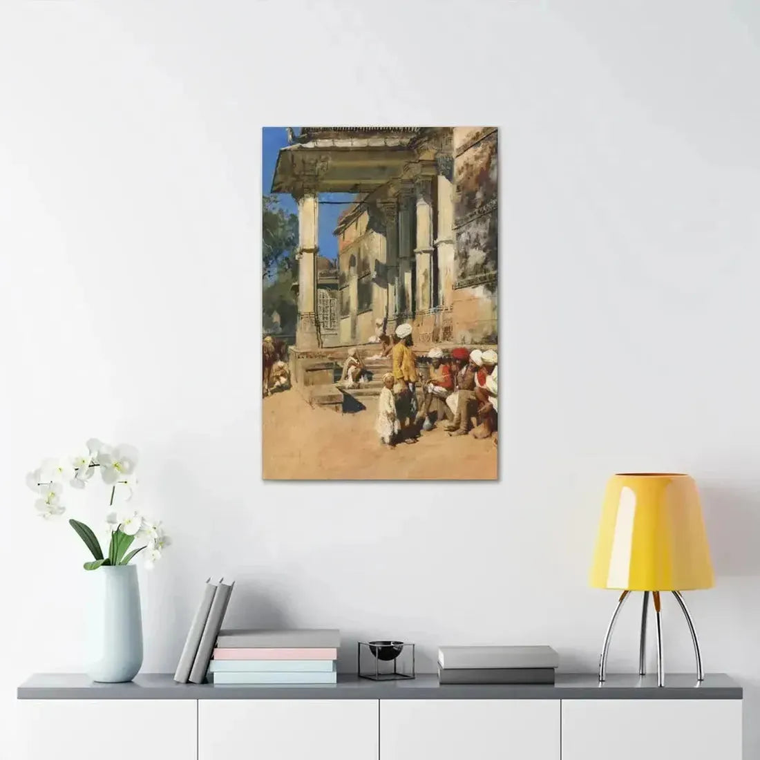 Edwin Lord Weeks (1849-1903) Portico of a Mosque, Ahmedabad - Canvas Wall Art - The Sticker Space