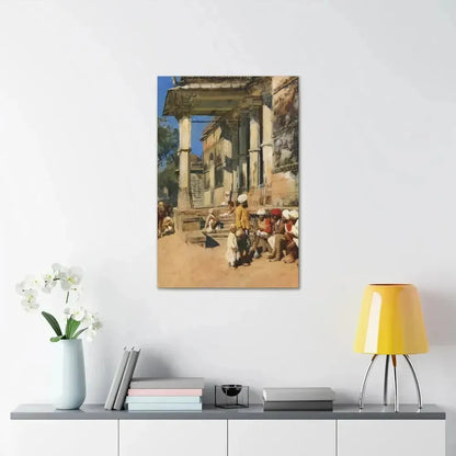 Edwin Lord Weeks (1849-1903) Portico of a Mosque, Ahmedabad - Canvas Wall Art - The Sticker Space