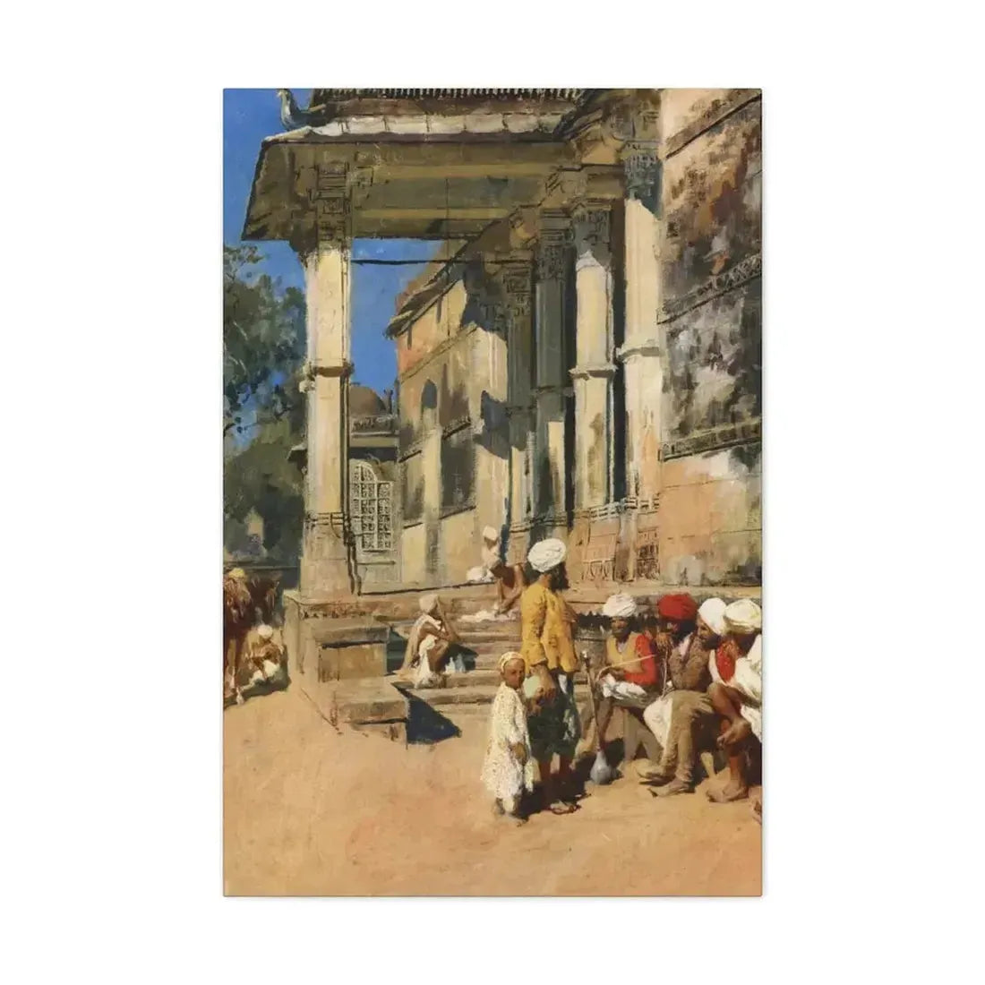 Edwin Lord Weeks (1849-1903) Portico of a Mosque, Ahmedabad - Canvas Wall Art - The Sticker Space