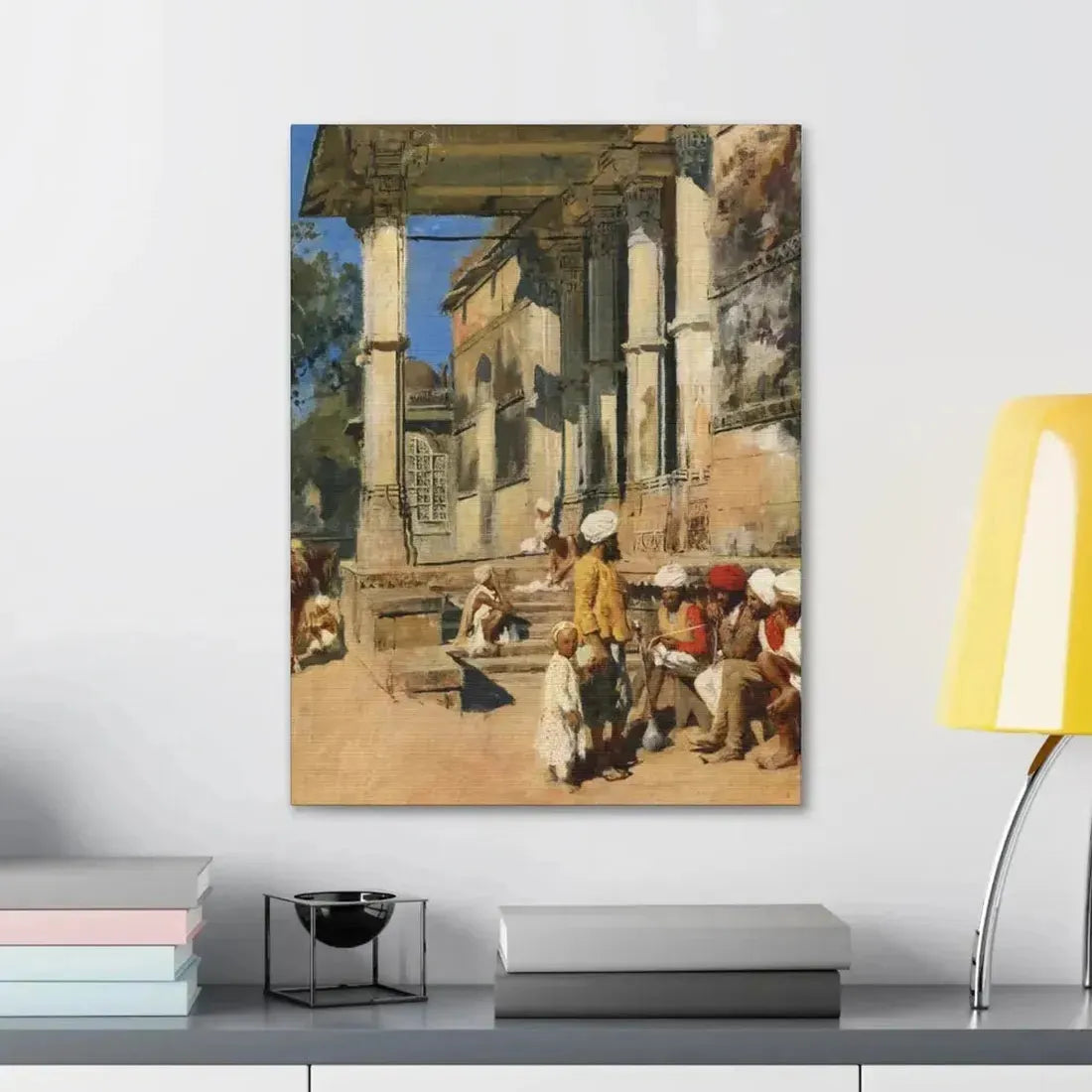 Edwin Lord Weeks (1849-1903) Portico of a Mosque, Ahmedabad - Canvas Wall Art - The Sticker Space