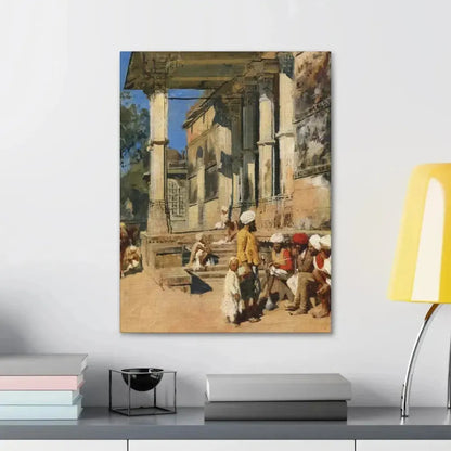 Edwin Lord Weeks (1849-1903) Portico of a Mosque, Ahmedabad - Canvas Wall Art - The Sticker Space