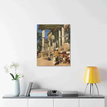 Edwin Lord Weeks (1849-1903) Portico of a Mosque, Ahmedabad - Canvas Wall Art - The Sticker Space