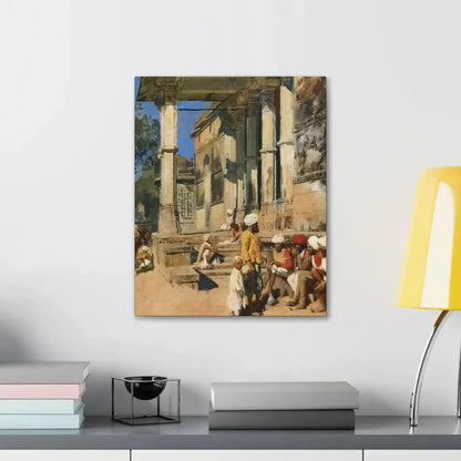 Edwin Lord Weeks (1849-1903) Portico of a Mosque, Ahmedabad - Canvas Wall Art - The Sticker Space