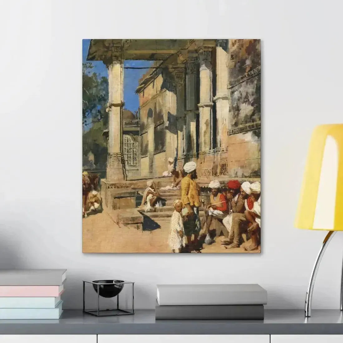 Edwin Lord Weeks (1849-1903) Portico of a Mosque, Ahmedabad - Canvas Wall Art - The Sticker Space