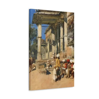 Edwin Lord Weeks (1849-1903) Portico of a Mosque, Ahmedabad - Canvas Wall Art - The Sticker Space