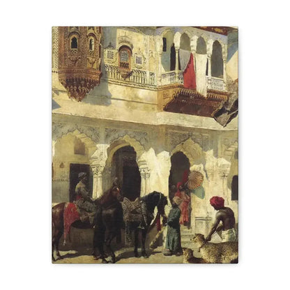 Edwin Lord Weeks (1849-1903) Rahaj Starting on a Hunt - Canvas Wall Art 11″ x 14″ 1.25" - The Sticker Space