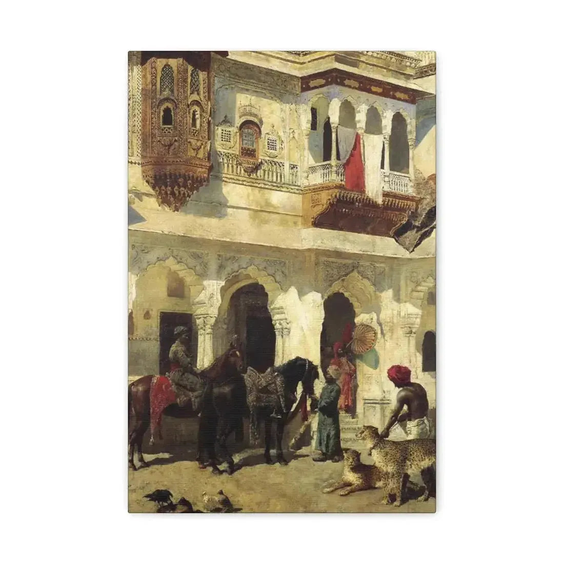 Edwin Lord Weeks (1849-1903) Rahaj Starting on a Hunt - Canvas Wall Art 12" x 18" 1.25" - The Sticker Space