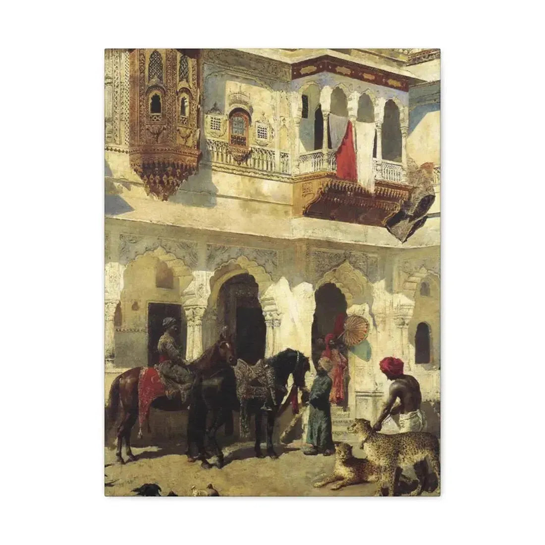 Edwin Lord Weeks (1849-1903) Rahaj Starting on a Hunt - Canvas Wall Art 18″ x 24″ 1.25" - The Sticker Space