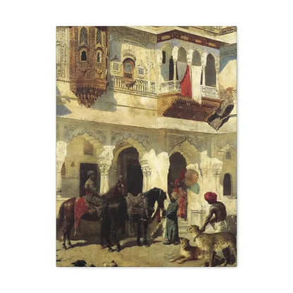 Edwin Lord Weeks (1849-1903) Rahaj Starting on a Hunt - Canvas Wall Art 18″ x 24″ 1.25" - The Sticker Space