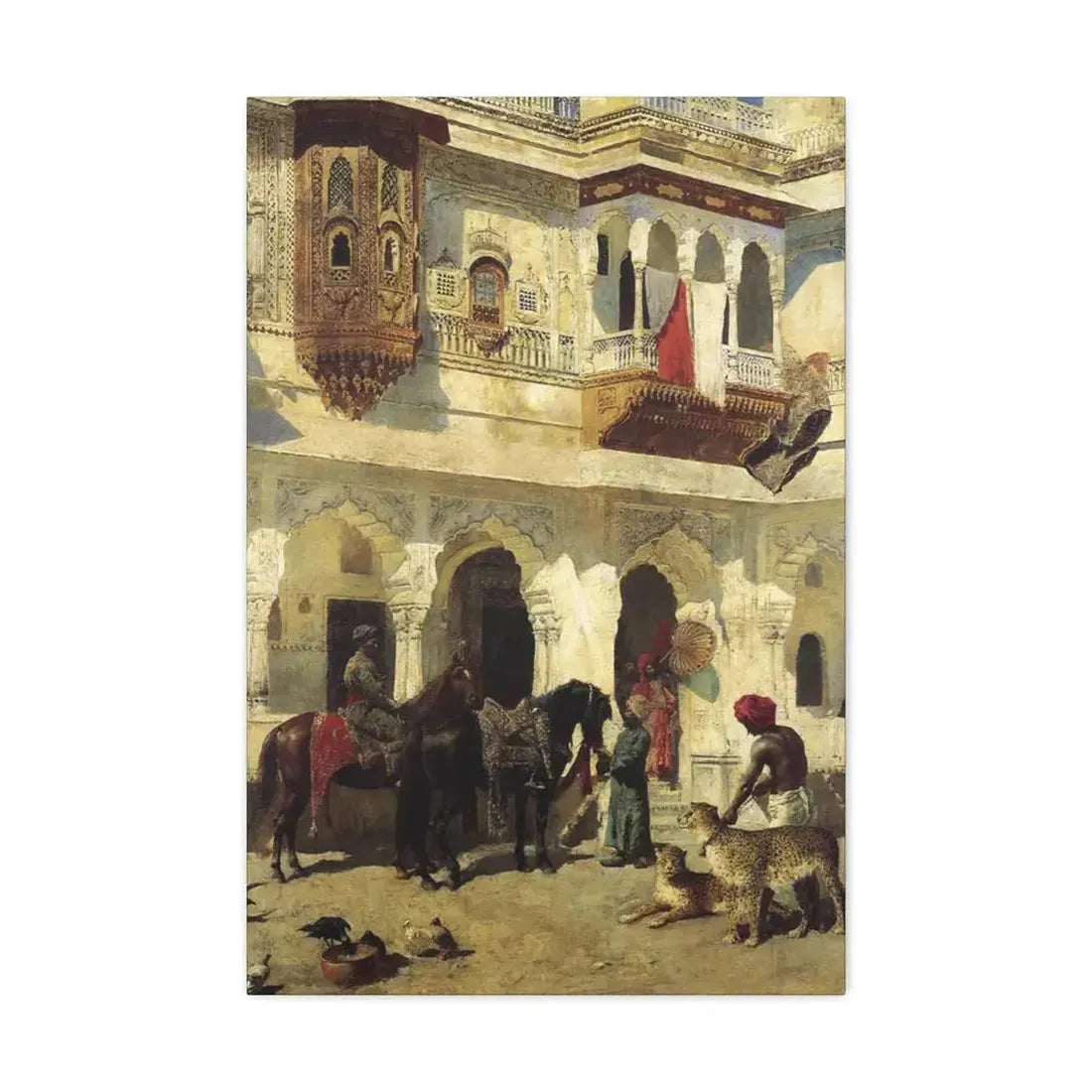 Edwin Lord Weeks (1849-1903) Rahaj Starting on a Hunt - Canvas Wall Art 20″ x 30″ 1.25" - The Sticker Space