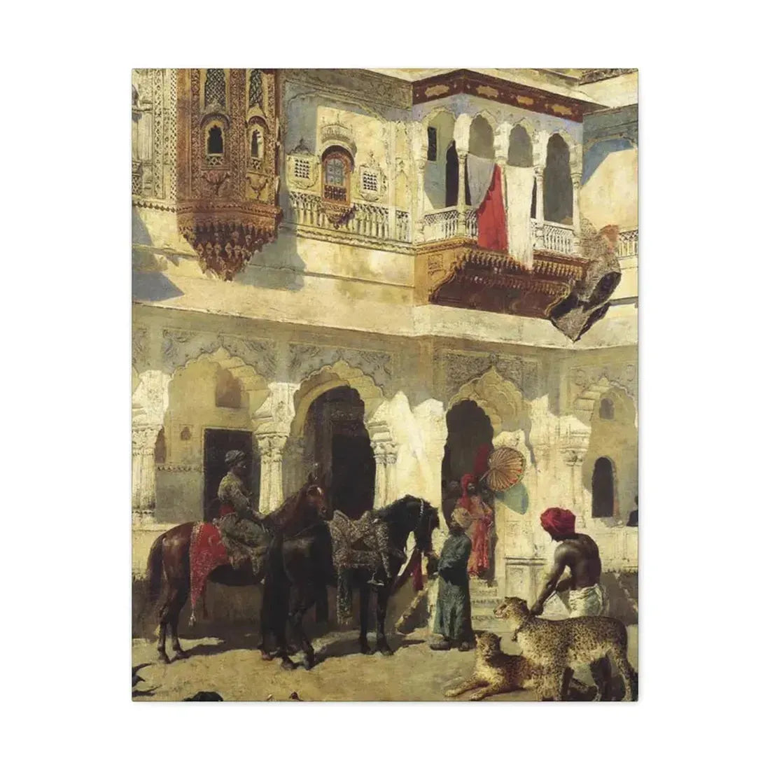 Edwin Lord Weeks (1849-1903) Rahaj Starting on a Hunt - Canvas Wall Art 24″ x 30″ 1.25" - The Sticker Space