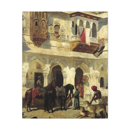 Edwin Lord Weeks (1849-1903) Rahaj Starting on a Hunt - Canvas Wall Art 24″ x 30″ 1.25" - The Sticker Space