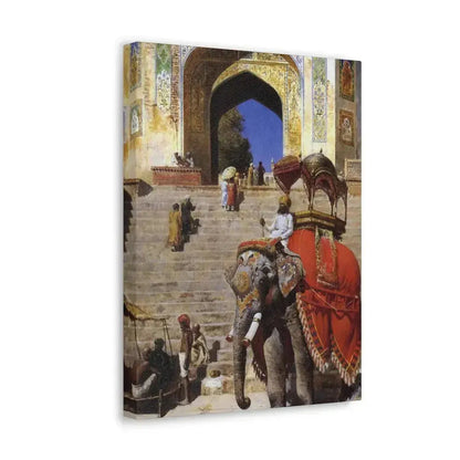 Edwin Lord Weeks (1849-1903) Royal Elephant at the Gateway to the Jami Masjid, Mathura - Canvas Wall Art - The Sticker Space