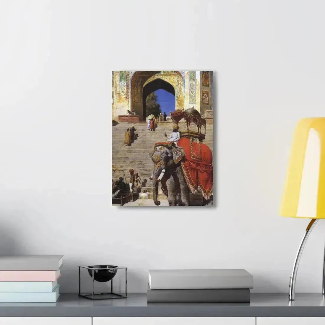 Edwin Lord Weeks (1849-1903) Royal Elephant at the Gateway to the Jami Masjid, Mathura - Canvas Wall Art - The Sticker Space