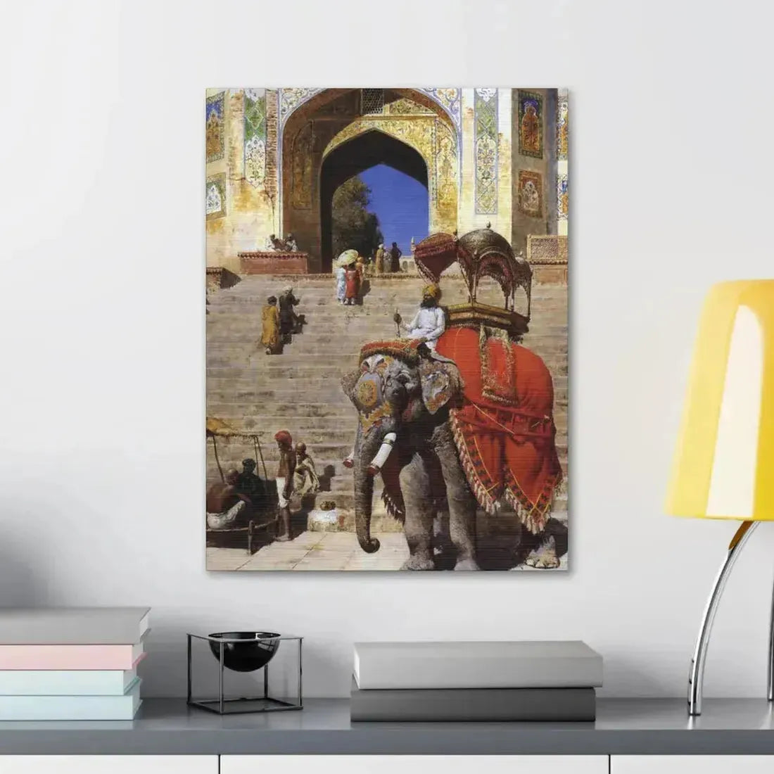 Edwin Lord Weeks (1849-1903) Royal Elephant at the Gateway to the Jami Masjid, Mathura - Canvas Wall Art - The Sticker Space