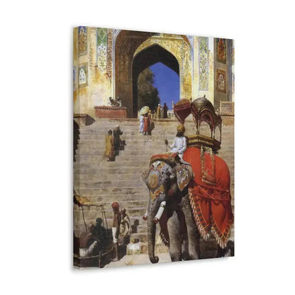 Edwin Lord Weeks (1849-1903) Royal Elephant at the Gateway to the Jami Masjid, Mathura - Canvas Wall Art - The Sticker Space