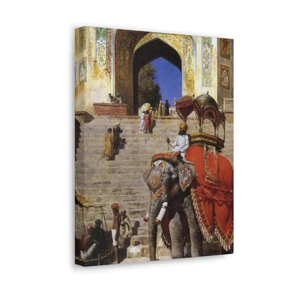 Edwin Lord Weeks (1849-1903) Royal Elephant at the Gateway to the Jami Masjid, Mathura - Canvas Wall Art - The Sticker Space