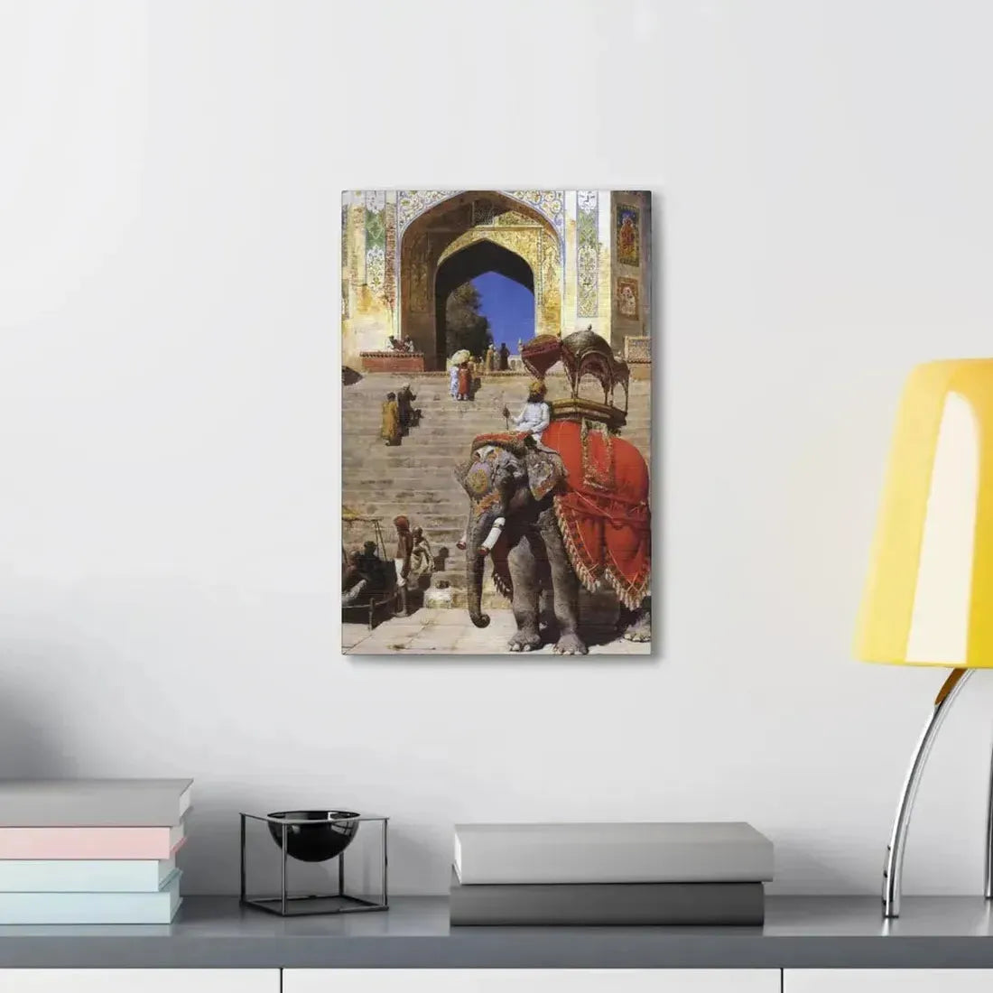 Edwin Lord Weeks (1849-1903) Royal Elephant at the Gateway to the Jami Masjid, Mathura - Canvas Wall Art - The Sticker Space